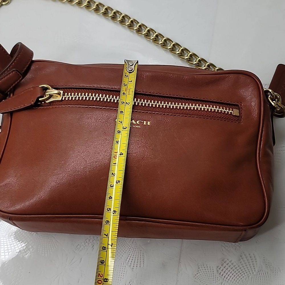 Coach Legacy Leather Flight Bag In Rich Brown With Gold Hardware - Picture 8 of 12